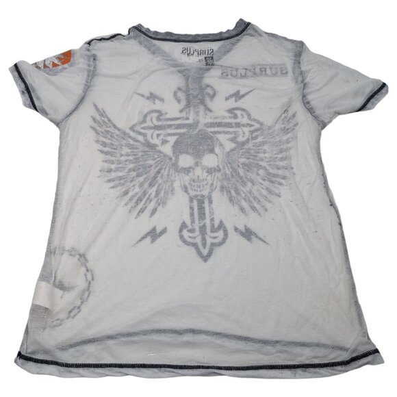 Mens Surplus‎ Brand Shirt Sz XL, Thin Lightweight Breathable Skull Wings Cross - Picture 5 of 8